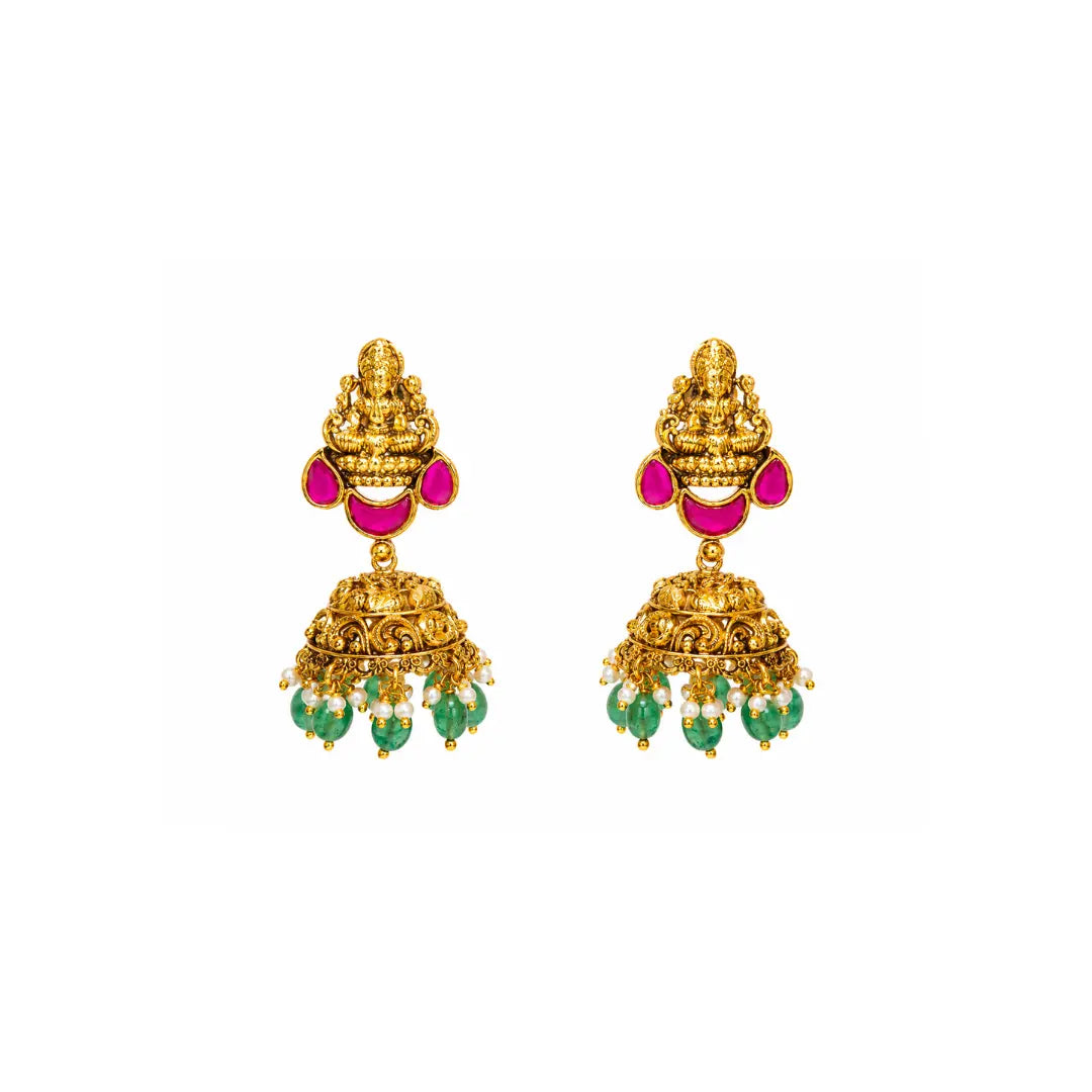 Lakshmi Kemp Temple Jewellery Short Necklace Set K-1190