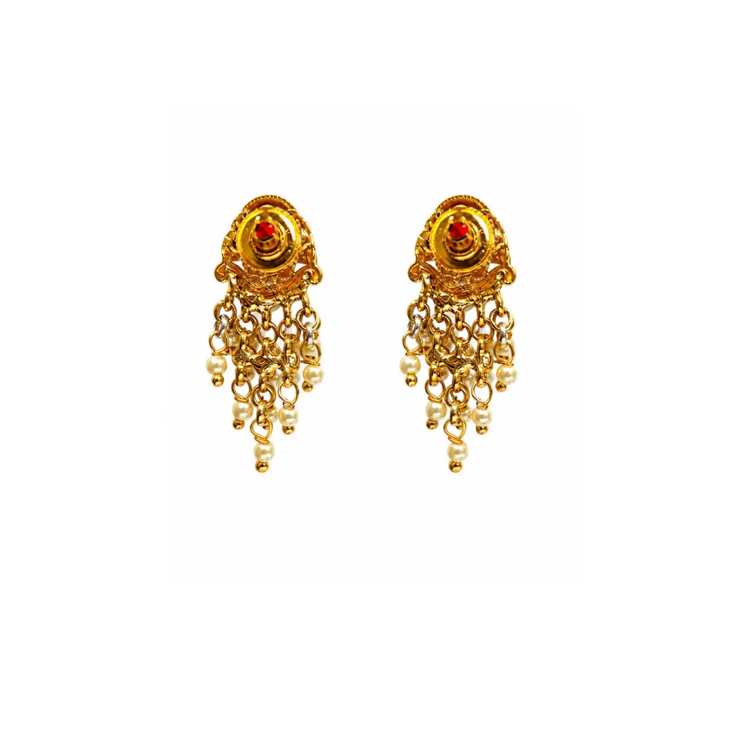 Temple Jewellery Gold Plated Bali Earrings | South Indian Bridal Style R-2157