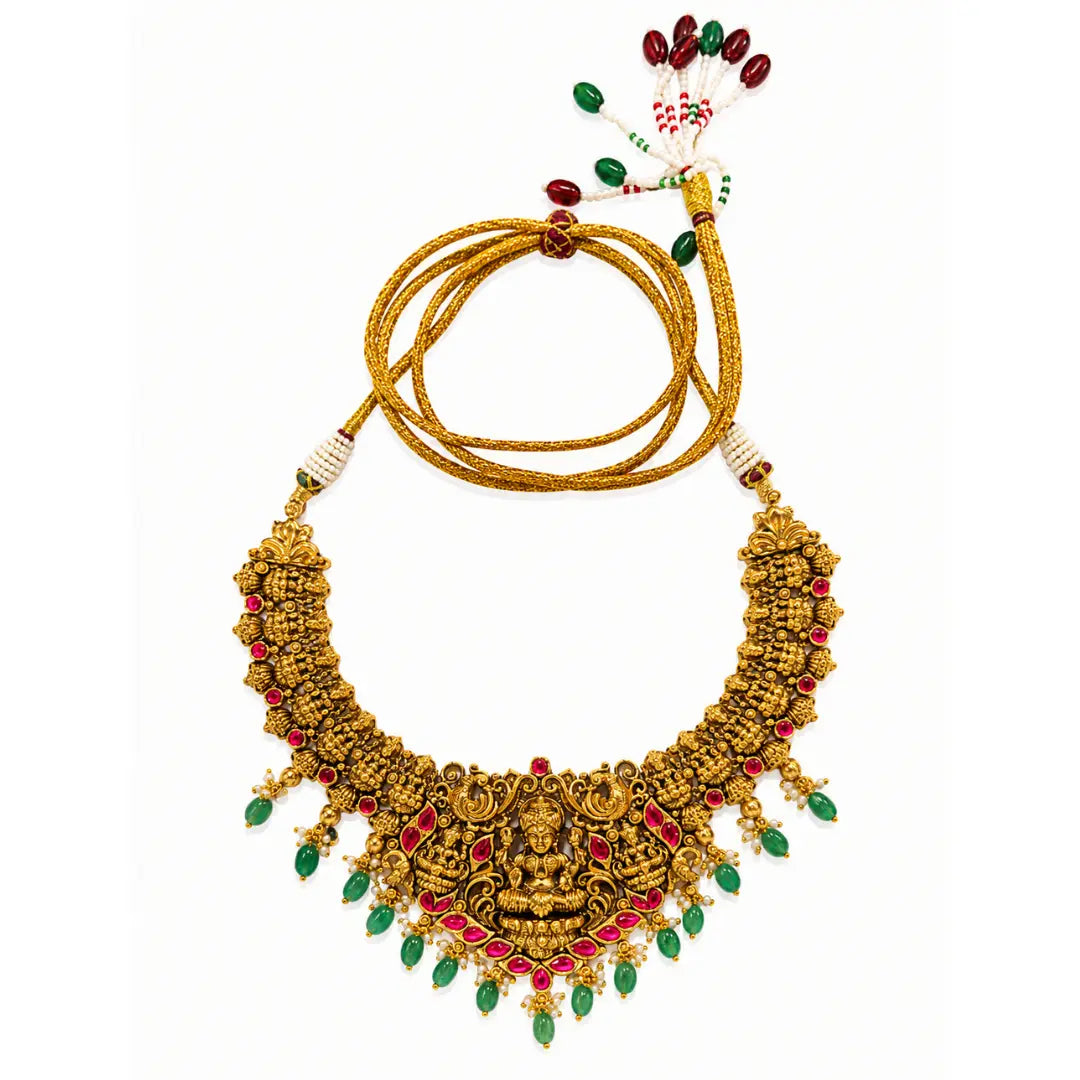 Lakshmi Kemp Temple Jewellery Short Necklace Set K-1190
