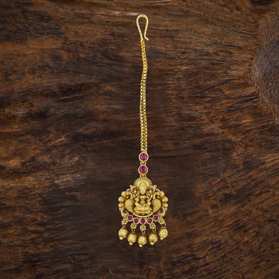 Antique Gold Plated Maang Tikka with Laxmi Motif