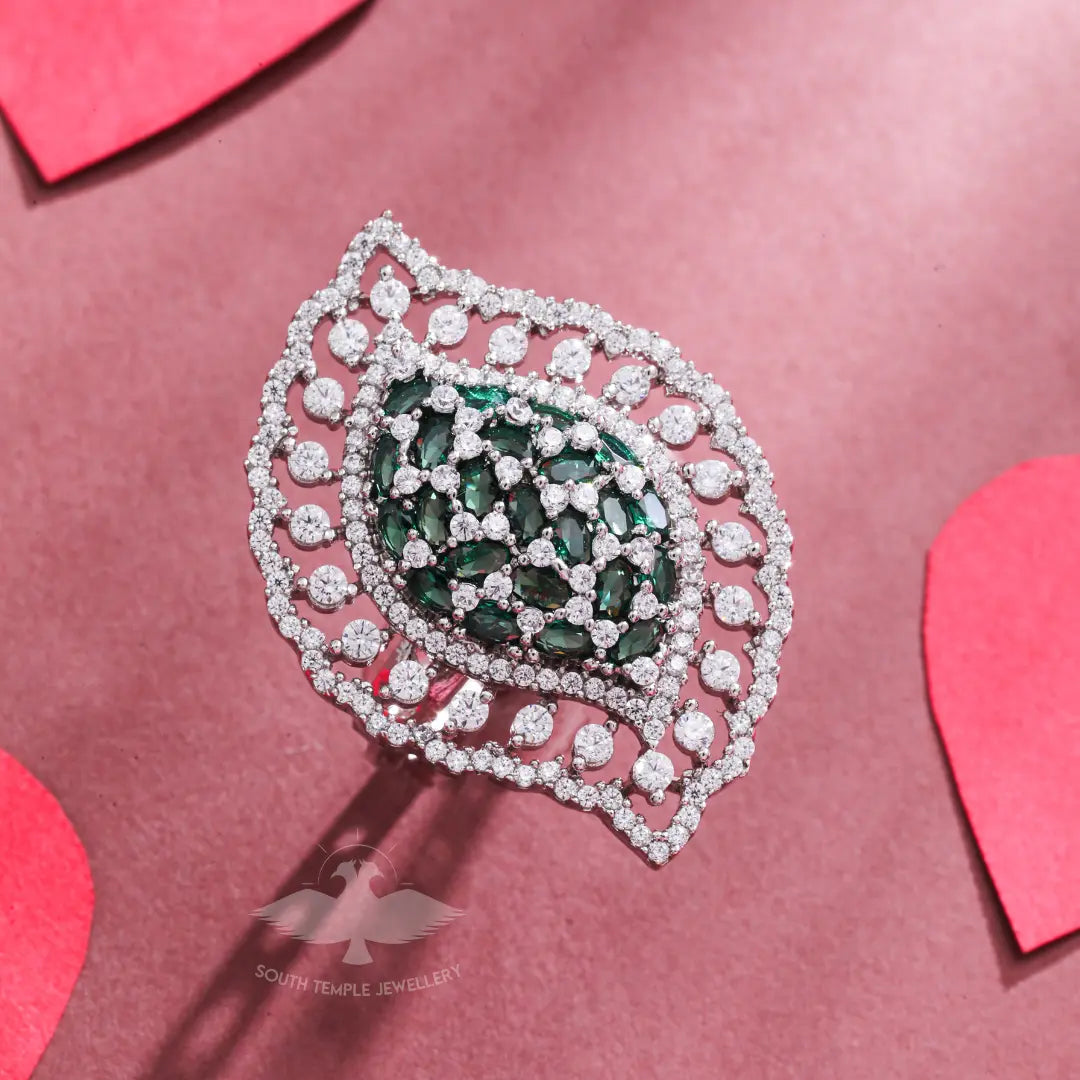 Classic Silver-Plated Diamond Finish Ring