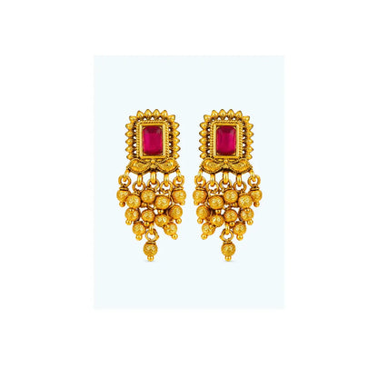 Minimal Gold-Plated Temple Bali – Traditional Yet Trendy Earrings R-2159