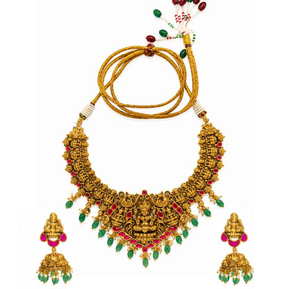 Lakshmi Kemp Temple Jewellery Short Necklace Set K-1190