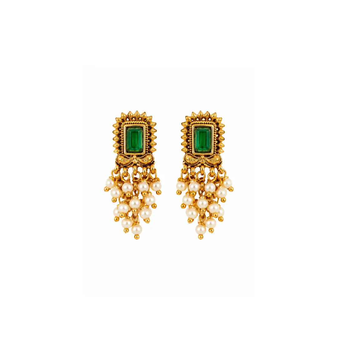 Minimal Gold-Plated Temple Bali – Traditional Yet Trendy Earrings R-2159