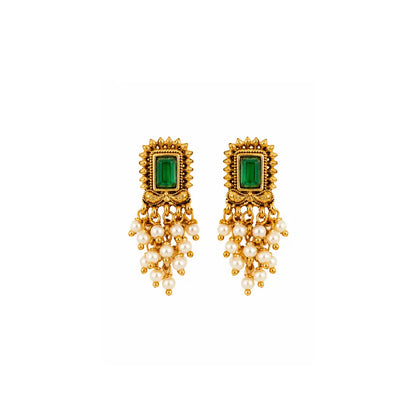 Minimal Gold-Plated Temple Bali – Traditional Yet Trendy Earrings R-2159