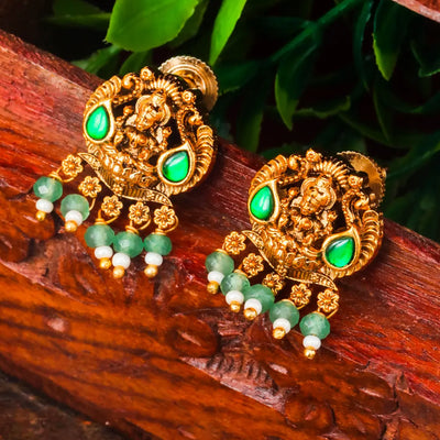 Antique Laxmi Gold-Plated Bali J-322