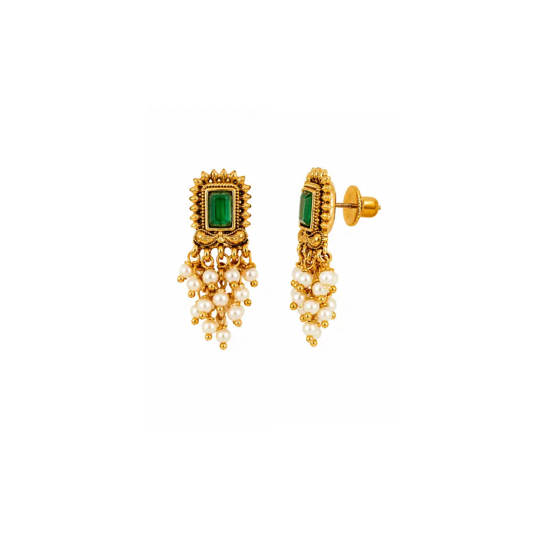 Minimal Gold-Plated Temple Bali – Traditional Yet Trendy Earrings R-2159