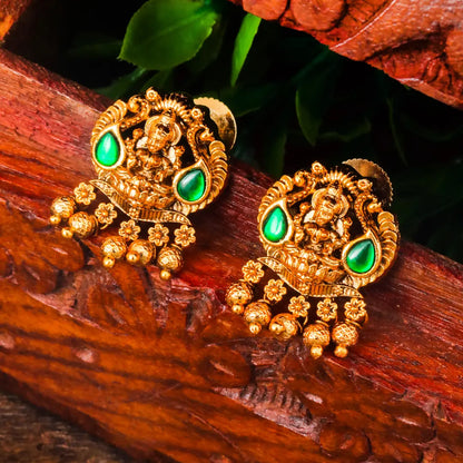 Antique Laxmi Gold-Plated Bali J-322