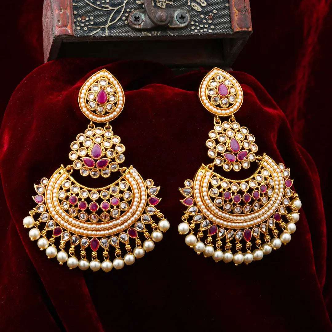 Antique Flower Gold-Plated Jhumka C-390