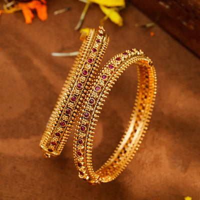 Handcrafted Antique Paired Bangle V-1824