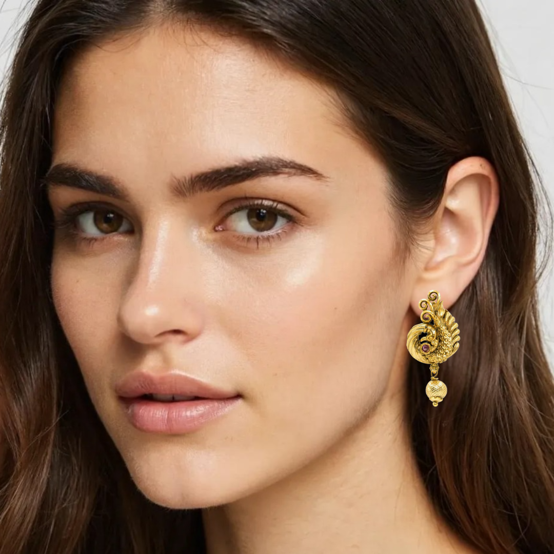 Antique Peacock Grace Drop Bali V-1493