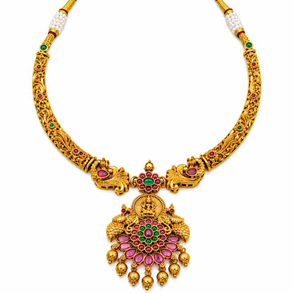 Divyaratnam Lakshmi Temple Necklace Set K-1063