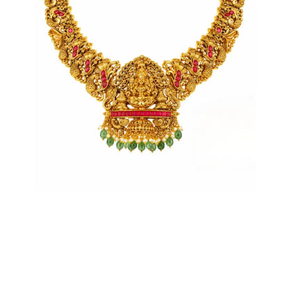 Gajalakshmi Bridal Combo Necklace Set | Gold-Plated Temple Jewellery J-1051N