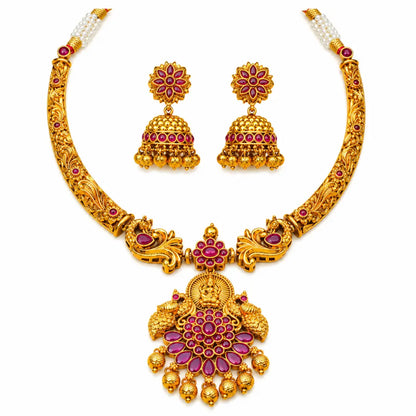 Divyaratnam Lakshmi Temple Necklace Set K-1063
