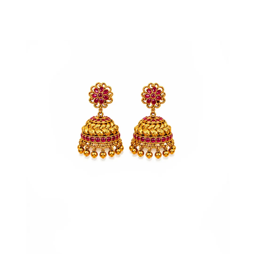 Ruby Peacock Short Necklace Set K-1048