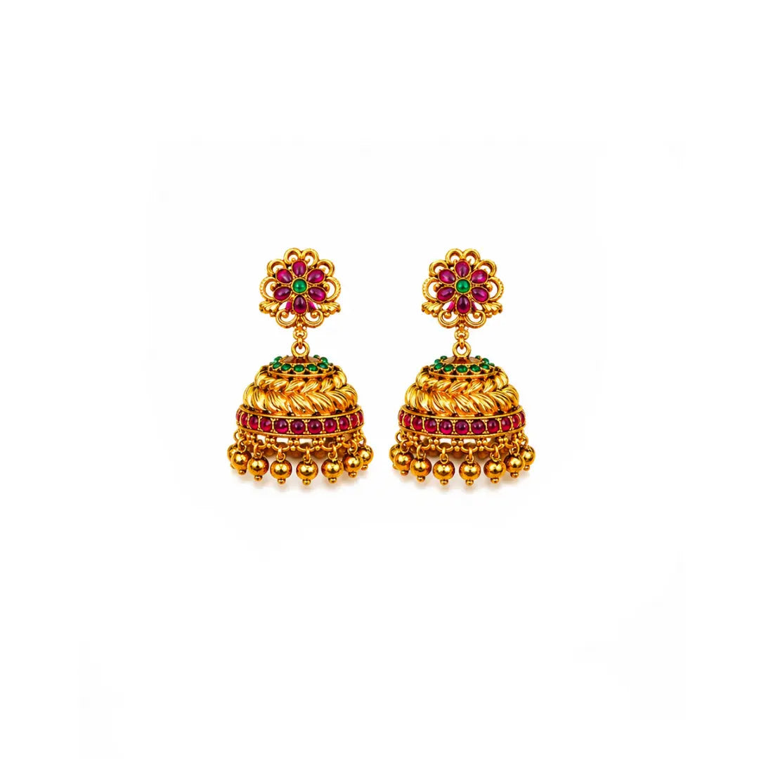 Ruby Peacock Short Necklace Set K-1048