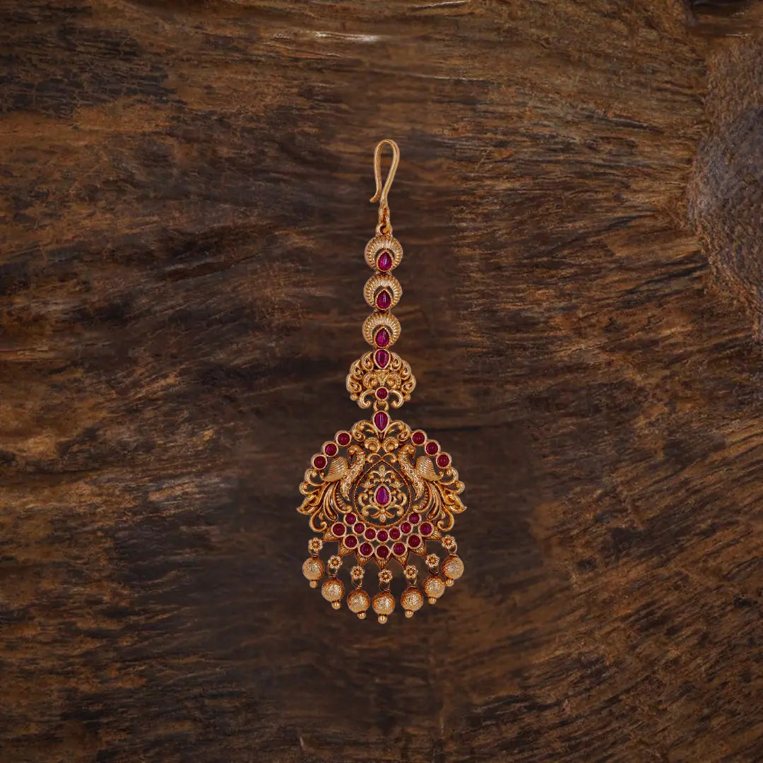 Handcrafted Antique Finish Temple Maang Tikka T-12
