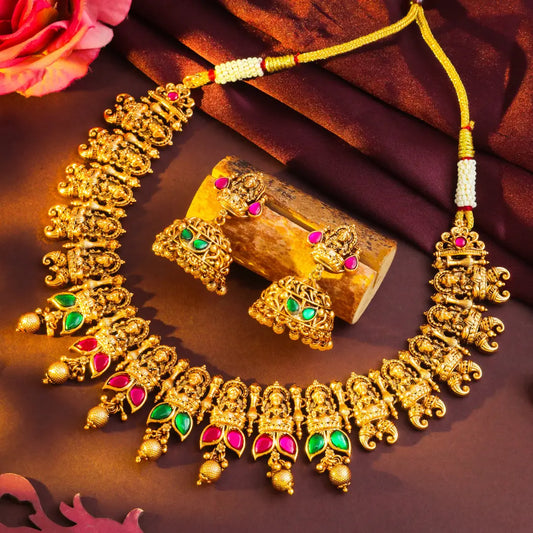 Antique Elegant Temple Necklace Set J-43