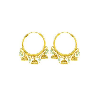 Antique Gold-Plated Bali with Three Jhumka T-27