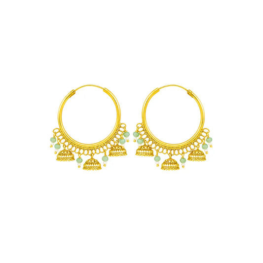 Antique Gold-Plated Bali with Three Jhumka T-27