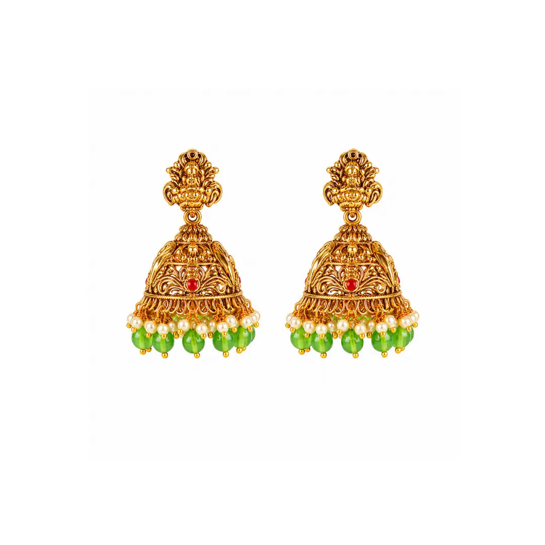 Nithya Mangala Haram Long Necklace Set | Gold-Plated Temple Jewellery