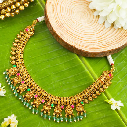 Soundarya Kasu Temple Jewellery Choker Set for Festive & Ethnic Wear