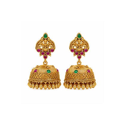 Antique Gold-Plated Laxmi Jhumka V-276