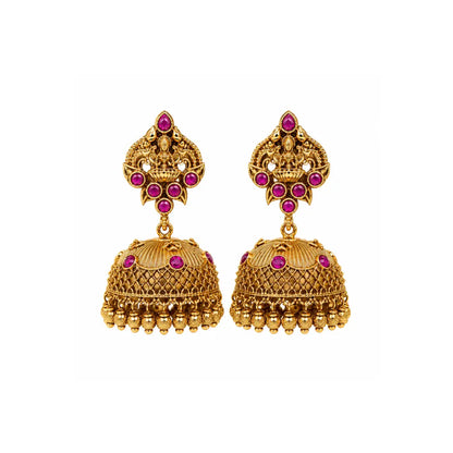 Antique Gold-Plated Laxmi Jhumka V-276