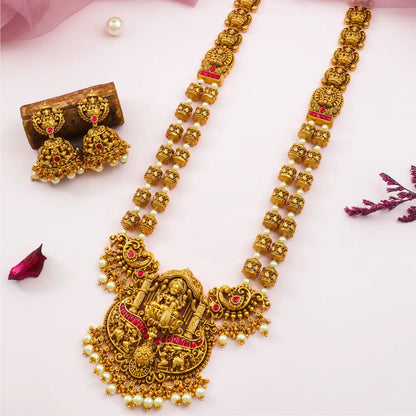 Panchamukhi Haram | Gold-Plated Five Face Temple Necklace Set
