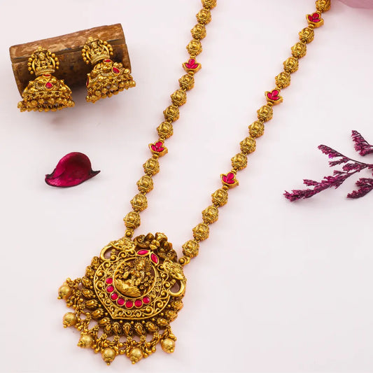 Nandini Haram | Gold-Plated Sacred Cow Temple Necklace Set