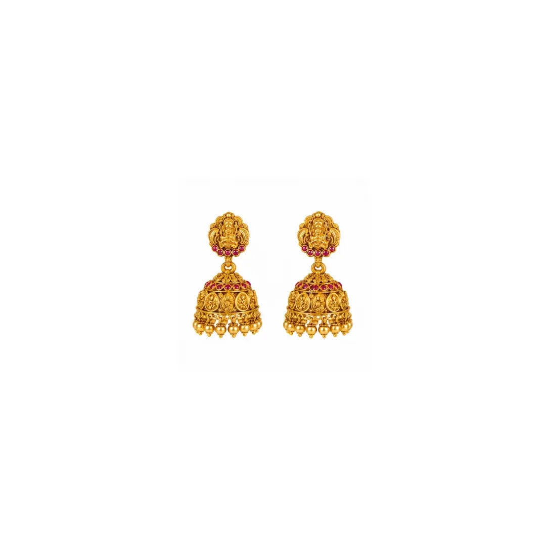 Antique Kodi Swarna Mala Haar Combo Necklace Set | Gold-Plated Temple K-1893N