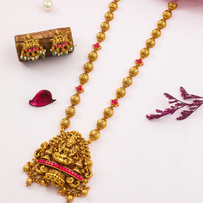 Bhavani Haram | Gold-Plated Shakti Goddess Temple Necklace Set