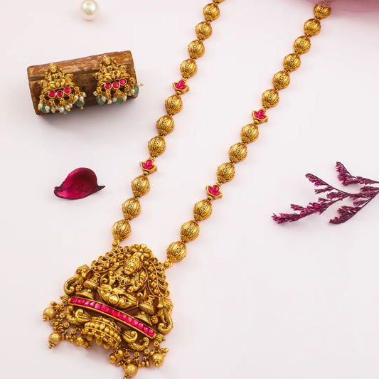 Bhavani Haram | Gold-Plated Shakti Goddess Temple Necklace Set