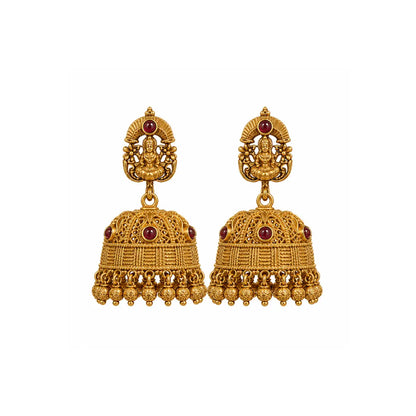 Elegant Laxmi Antique Gold-Plated Jhumka  R-1172