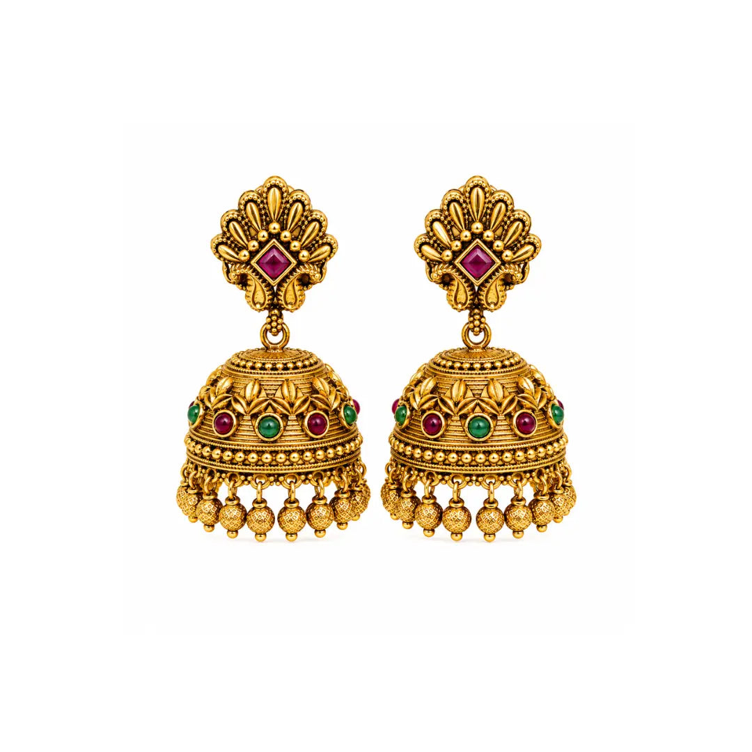 Royal Bloom Leaf Jhumka R-1157