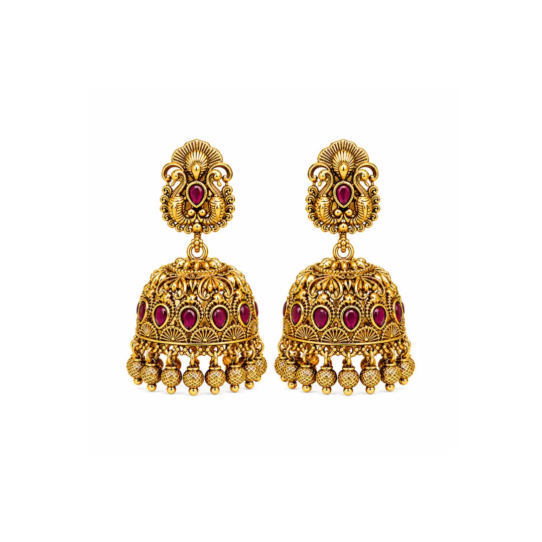 Majestic Peacock Glow Jhumka R-1163
