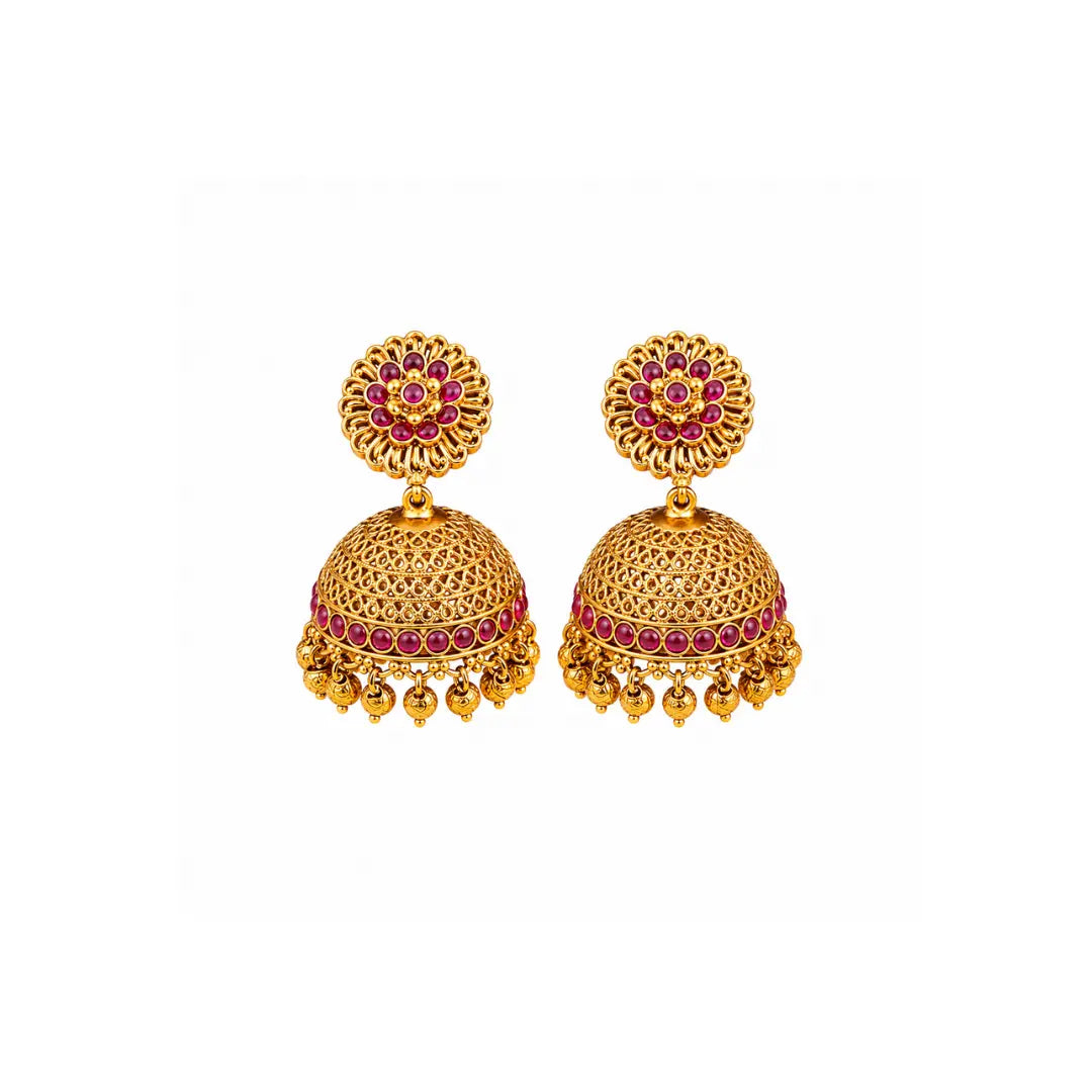 Antique Gold-Plated Laxmi Pendant Set V-641