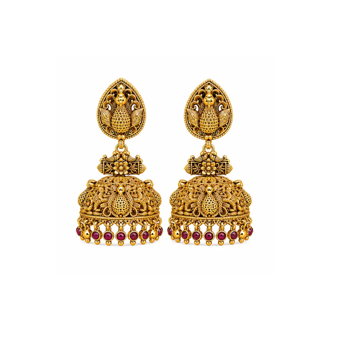Grand Peacock Traditional Jhumka R-1277
