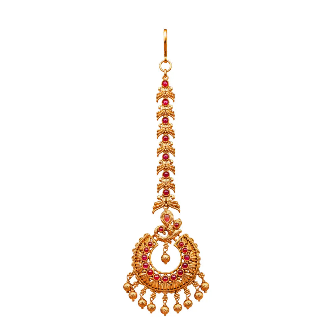Antique Gold-Plated Maang Tikka N-704