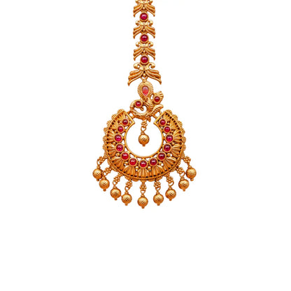 Antique Gold-Plated Maang Tikka N-704