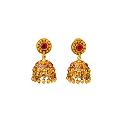 Antique Gold Plated Temple Jhumka T-18