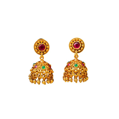 Antique Gold Plated Temple Jhumka T-18