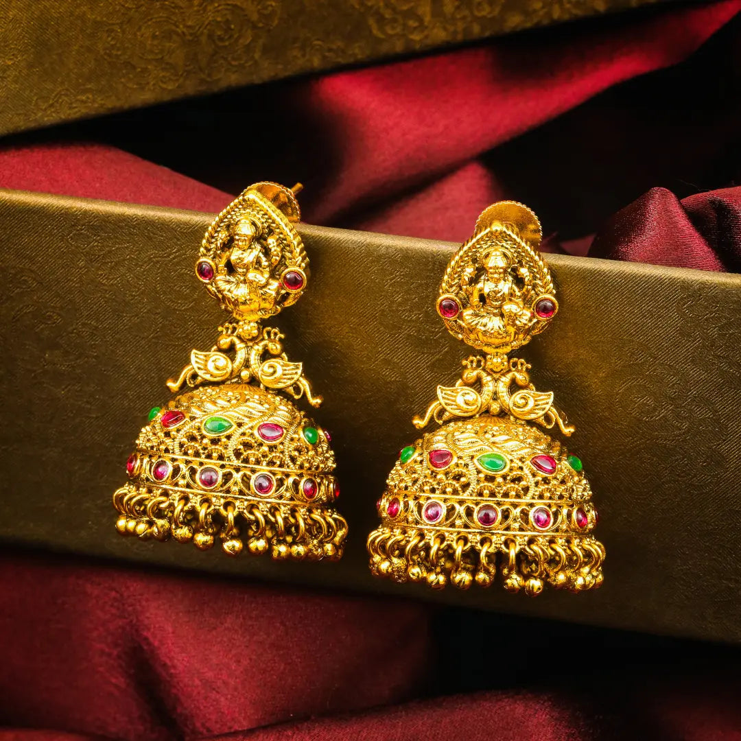 Kaveri Kanti Jhumka | Gold-Plated Sacred River Radiance Earrings
