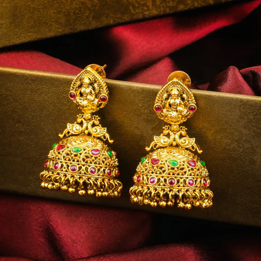 Kaveri Kanti Jhumka | Gold-Plated Sacred River Radiance Earrings