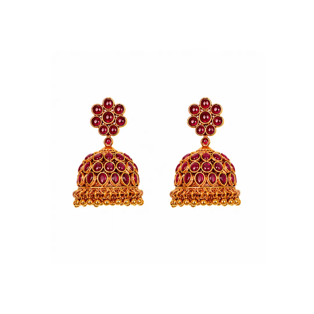 Ruby Antique Temple necklace Set N-41