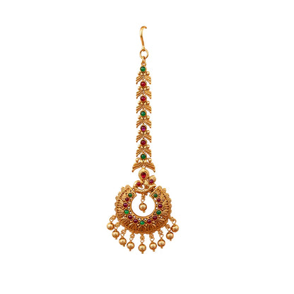 Antique Gold-Plated Maang Tikka N-704