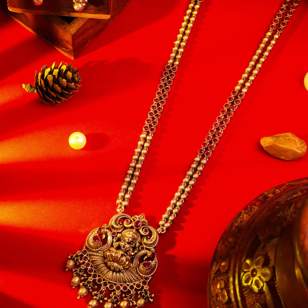 Royal Temple Pendant Set Handcrafted Laxmi P-1056