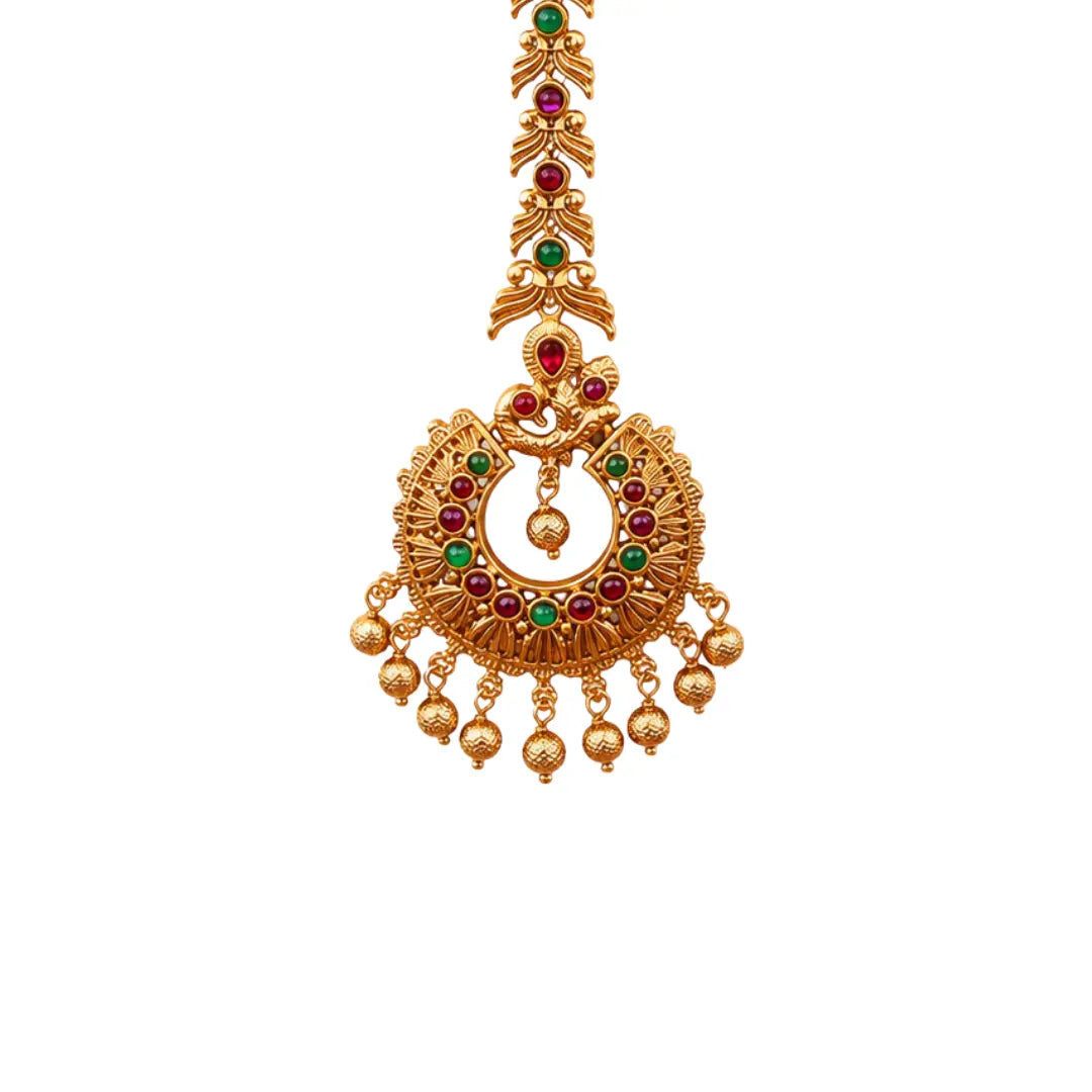 Antique Gold-Plated Maang Tikka N-704