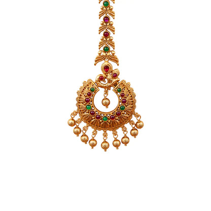 Antique Gold-Plated Maang Tikka N-704