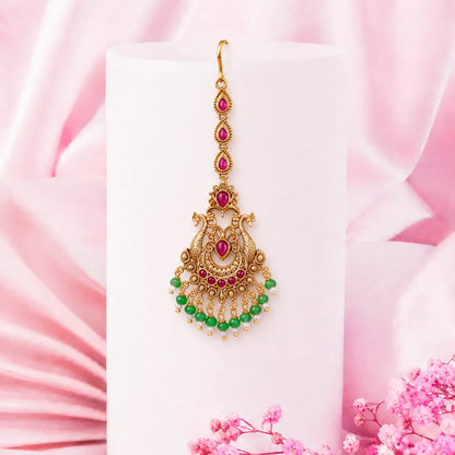 Antique Finish Maang Tikka for Wedding T-8